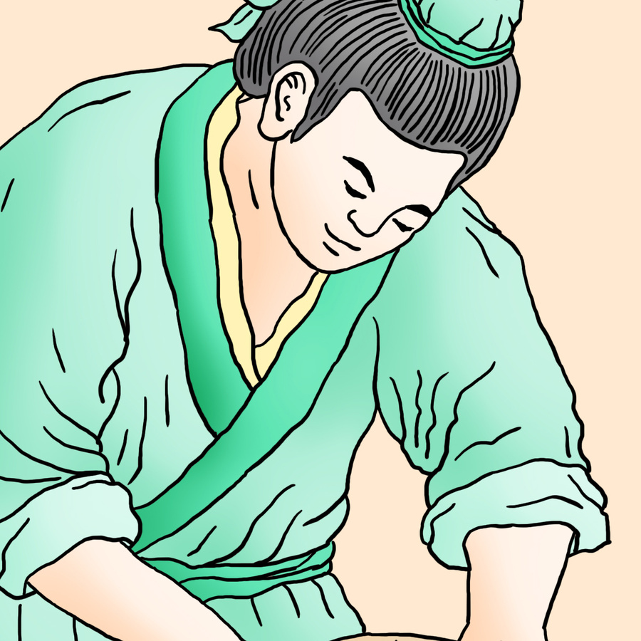制茶餅插畫