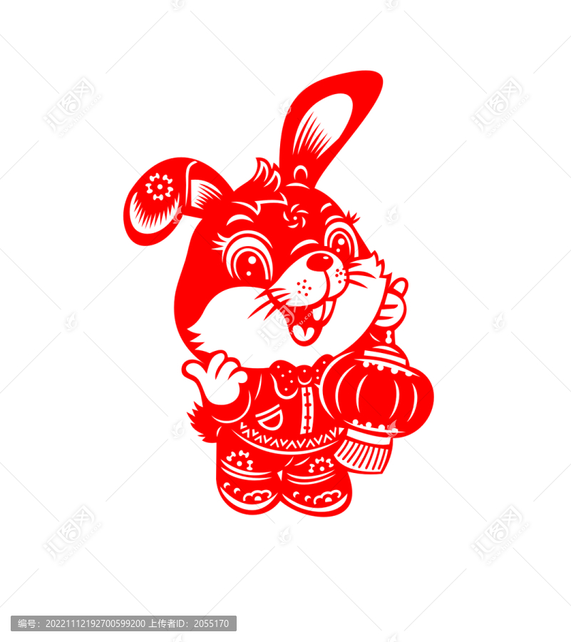 兔年窗花剪紙