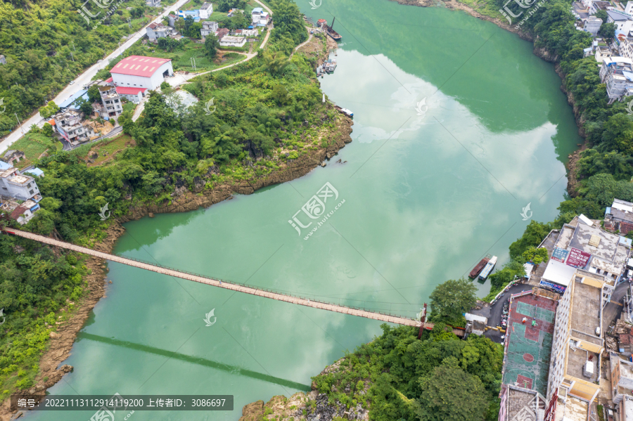 红水河河池都安龙湾吊桥