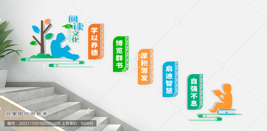 校園閱讀樓梯文化墻