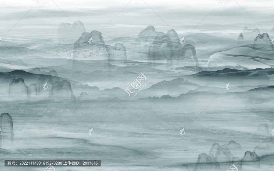 高清黑白山水