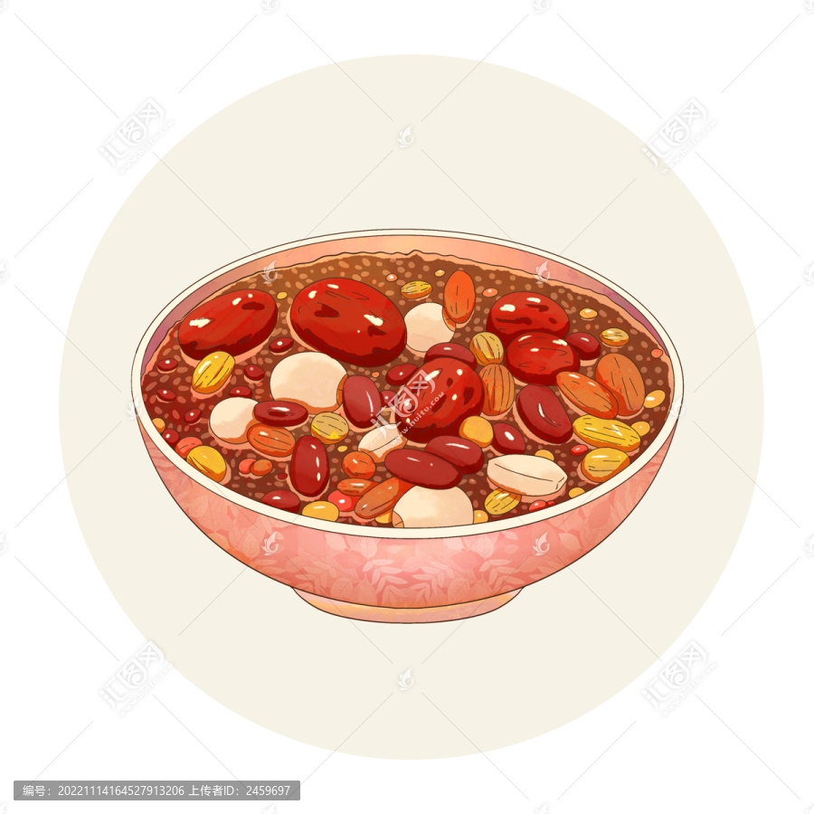 手繪水彩傳統(tǒng)美食臘八粥