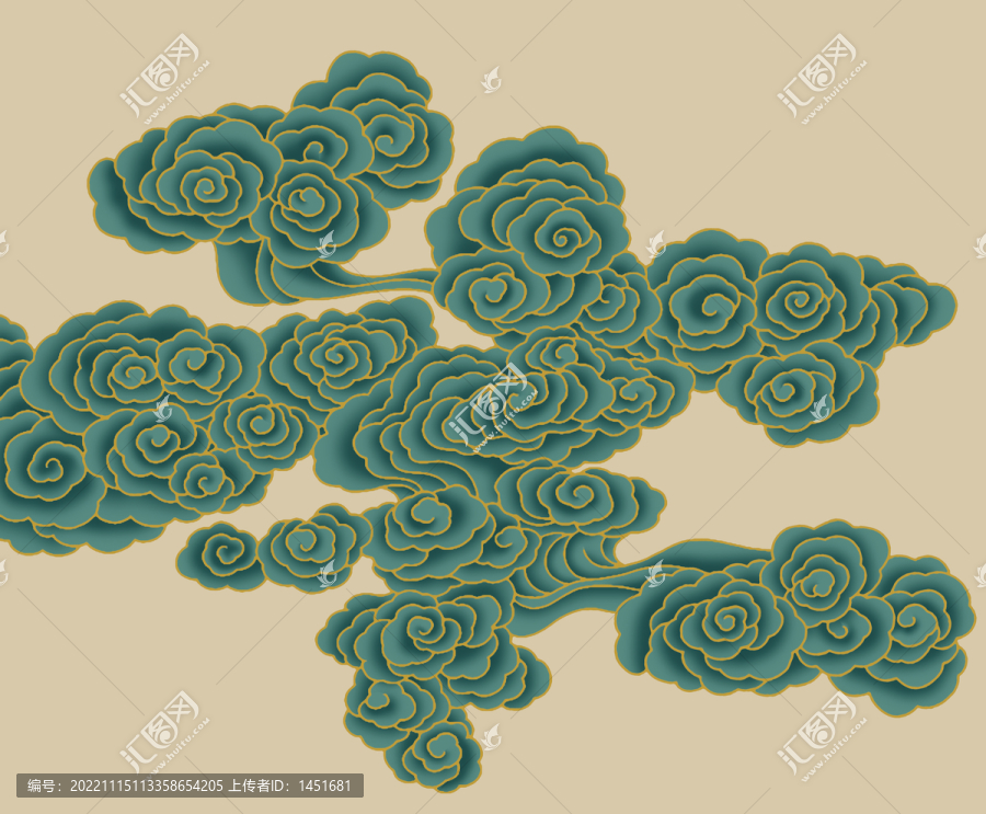 描金古風(fēng)祥云