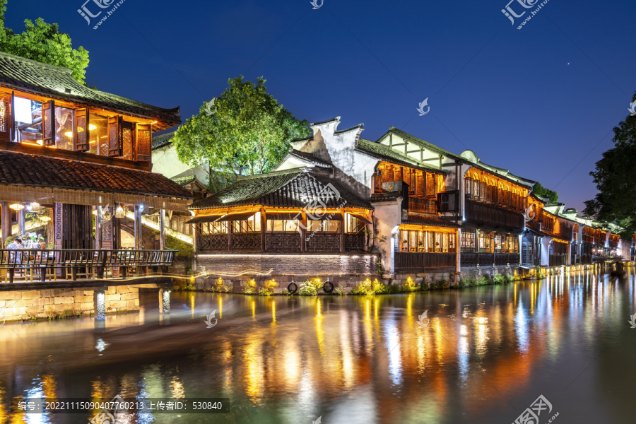 江南民居乌镇夜景