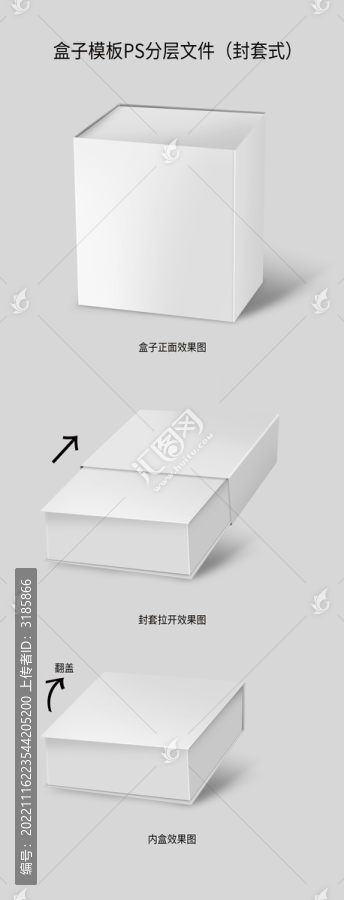 封套式盒子模板