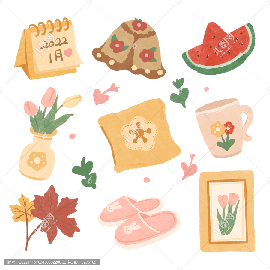 涂鴉風(fēng)生活小物手賬貼紙