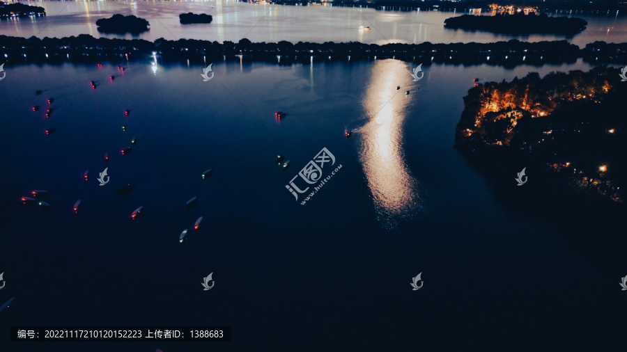 航拍杨公堤夜景