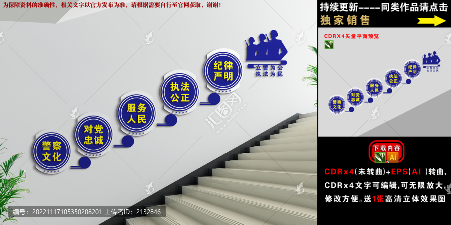 警察樓梯文化墻
