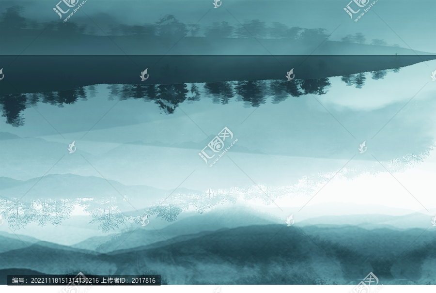 黑白山水