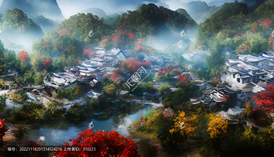 古鎮(zhèn)裝飾畫無框畫