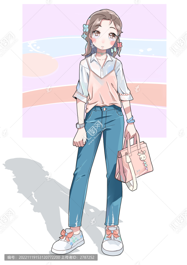 街拍卷發(fā)女孩