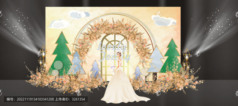 童趣香檳婚禮迎賓區(qū)