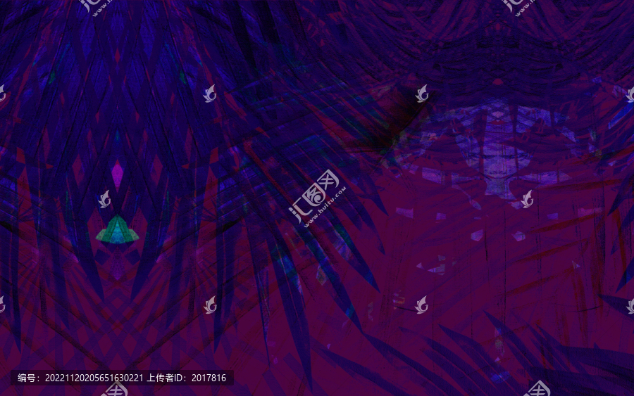 油畫葉子背景墻