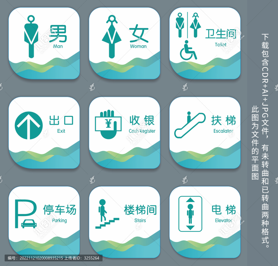 小清新商場超市導視指示牌