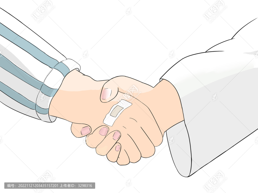 白色醫(yī)師節(jié)醫(yī)生患者握手