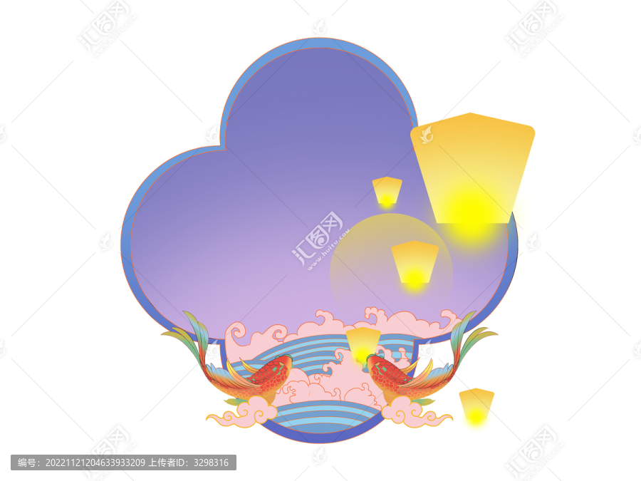 紫色國風(fēng)七夕創(chuàng)意邊框