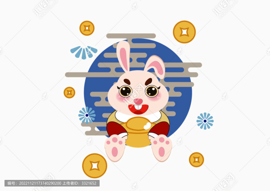 卡通兔子插畫
