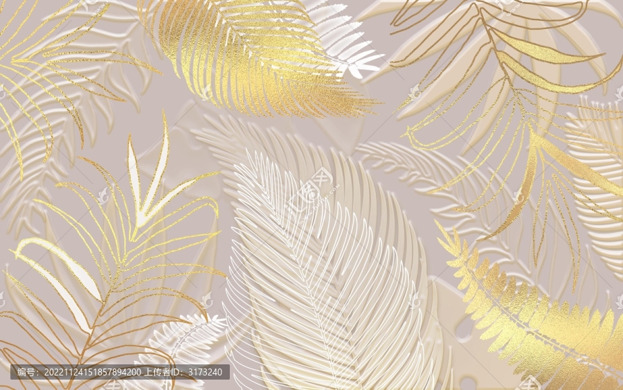 現(xiàn)代簡約浮雕植物背景