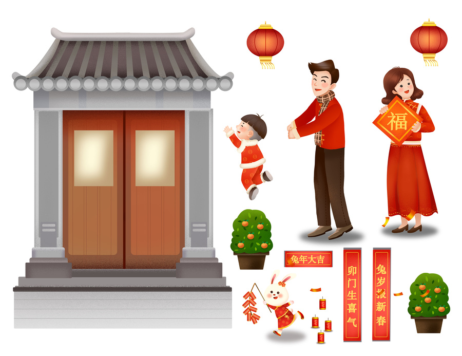 貼春聯(lián)1