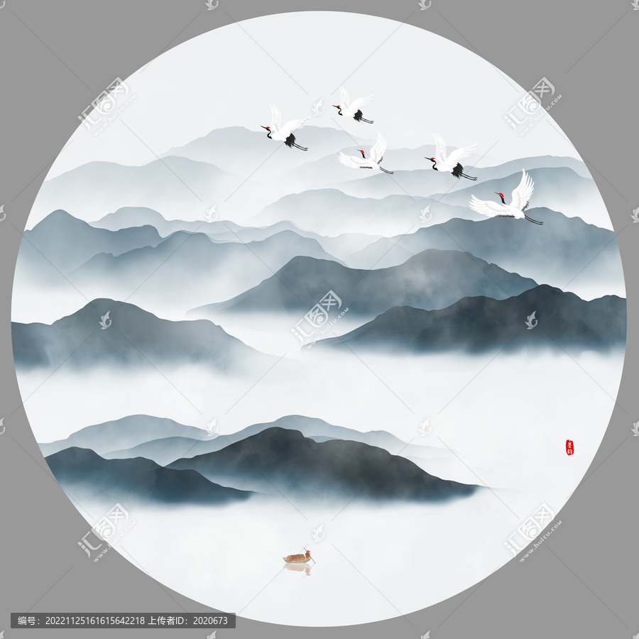 圓形山水畫