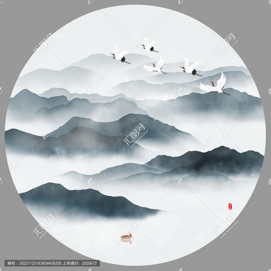 圓形山水畫