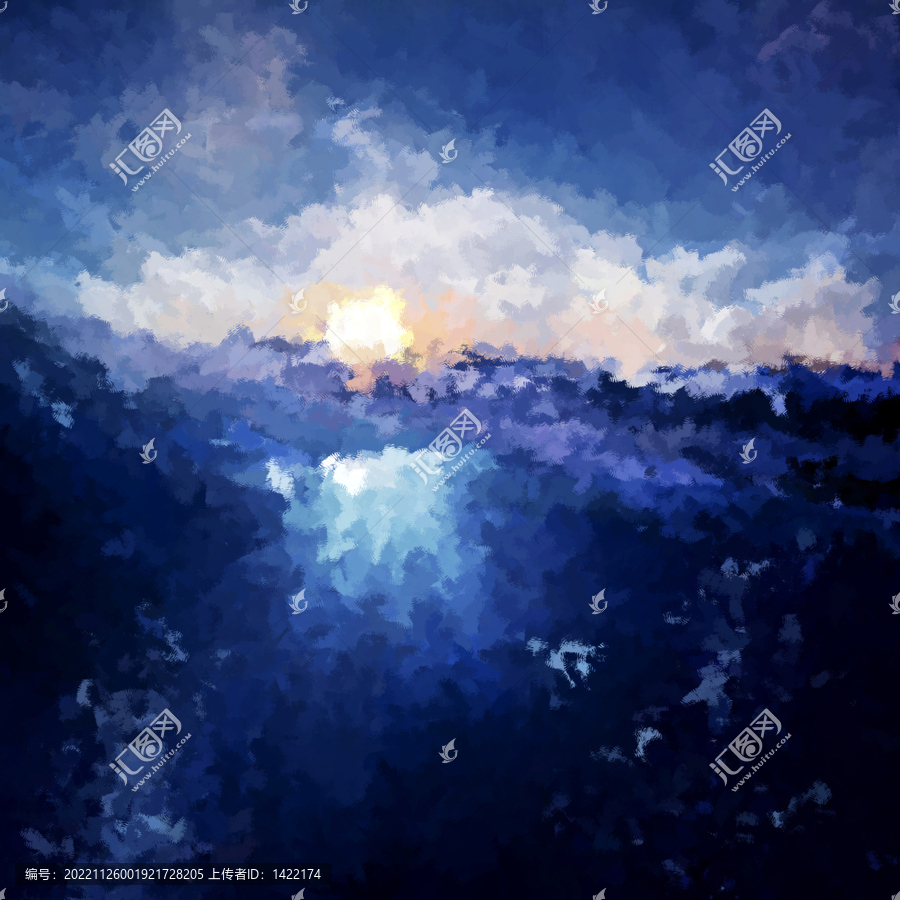 唯美海景風(fēng)光油畫