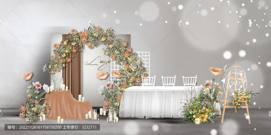 秋色清新婚禮效果圖