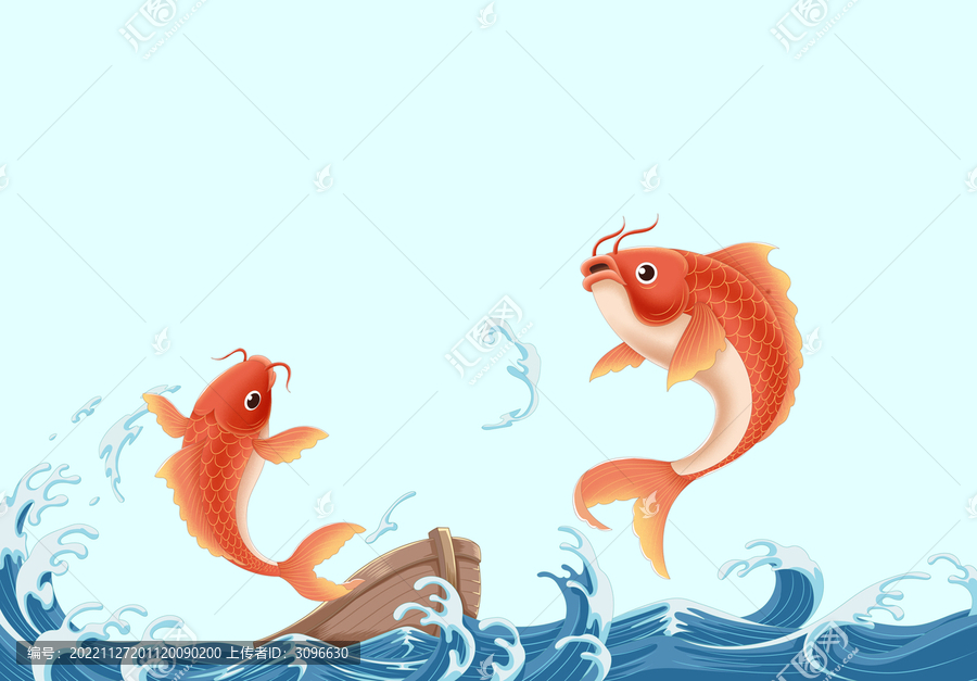 金色鯉魚躍出水面