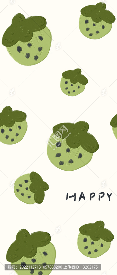 油畫草莓圖案