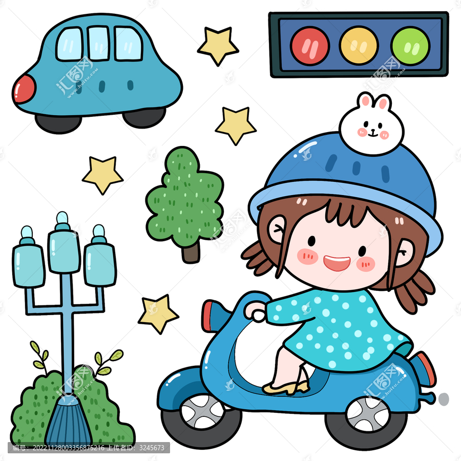 胖禾騎電動車手帳貼紙