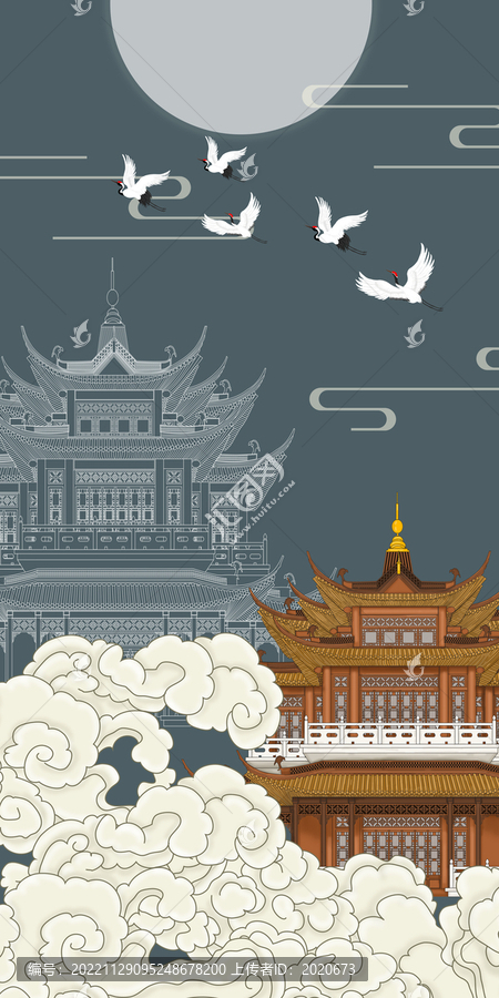 祥云閣樓掛畫(huà)
