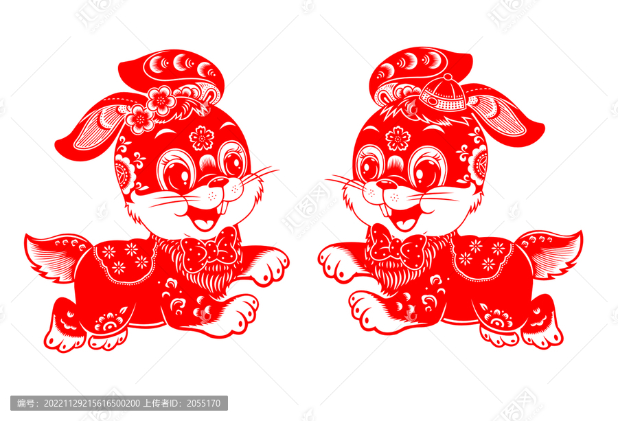 兔年窗花剪紙