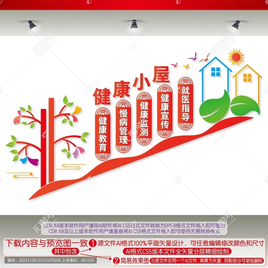 健康小屋樓梯間文化墻
