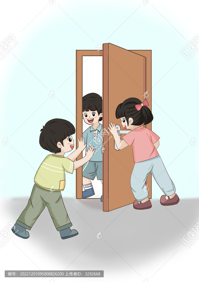 原創(chuàng)孩子玩耍注意安全小心夾手