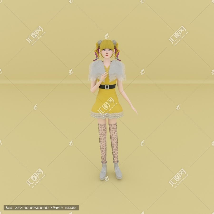 C4D蛋糕娃娃美少女
