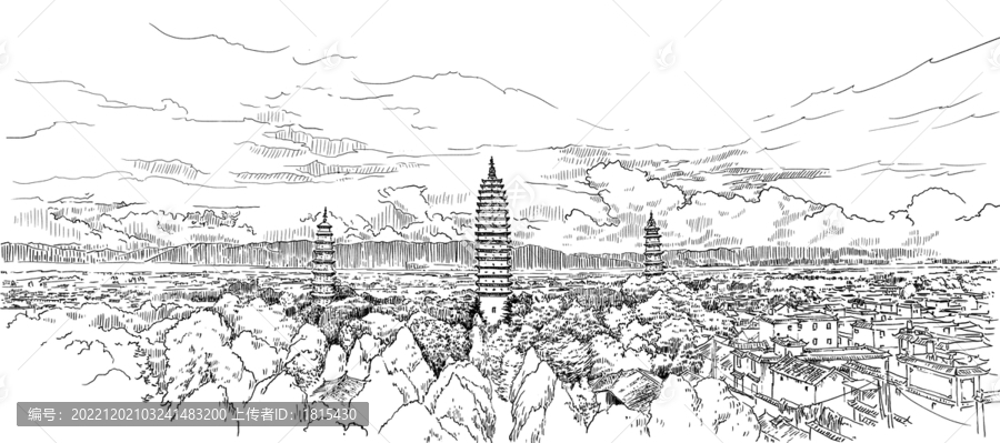 云南大理崇圣寺三塔