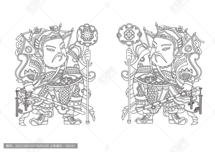 中國門神圖案