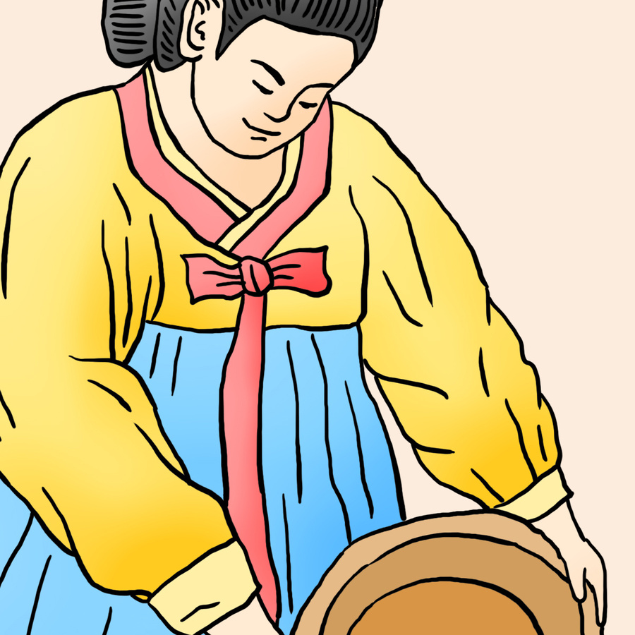 朝鮮族做醬圖