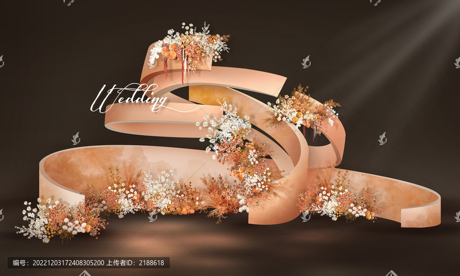 橙黃落日油畫風(fēng)簡約婚禮效果圖