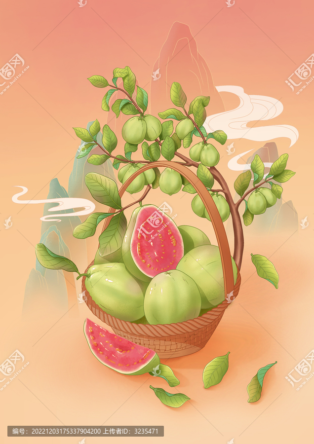 番石榴芭樂插畫