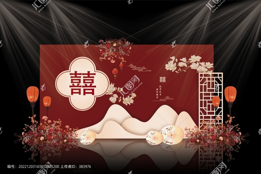紅色中式婚禮背景