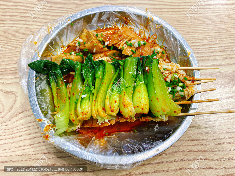 青菜素鸡麻辣串串