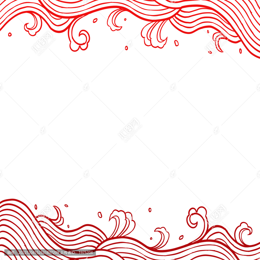彩色紅色海浪