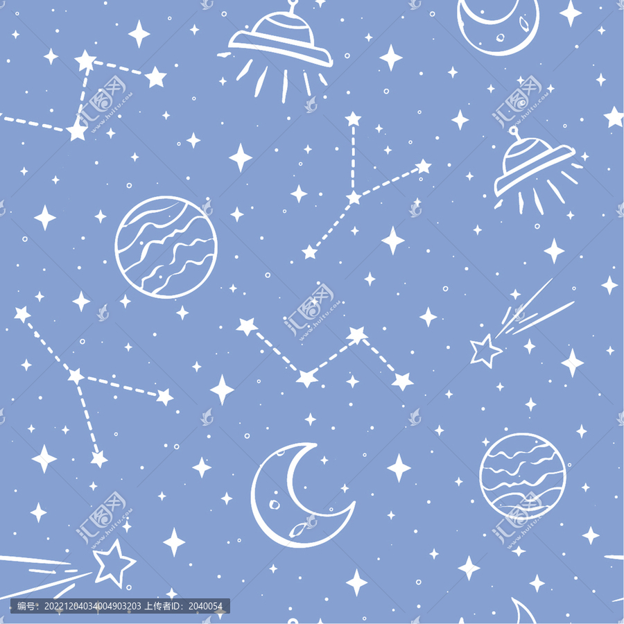 星空宇宙太空衛(wèi)星印花圖案
