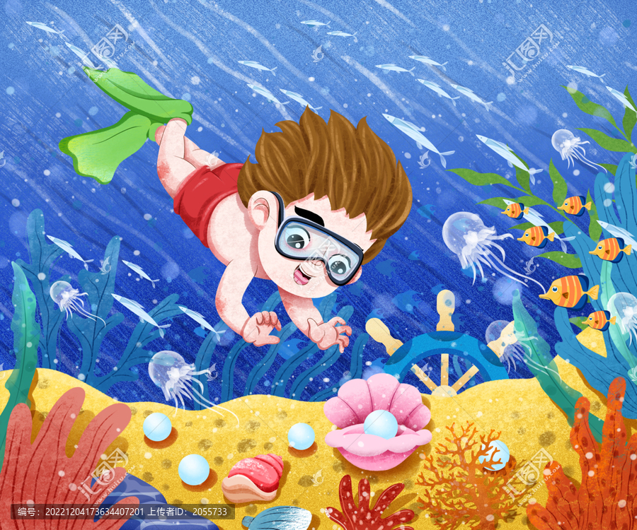 海洋卡通潛水