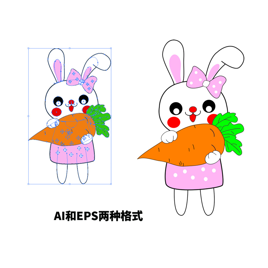 卡通兔子與胡蘿卜