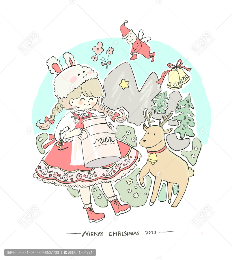 小清新圣誕節(jié)插畫