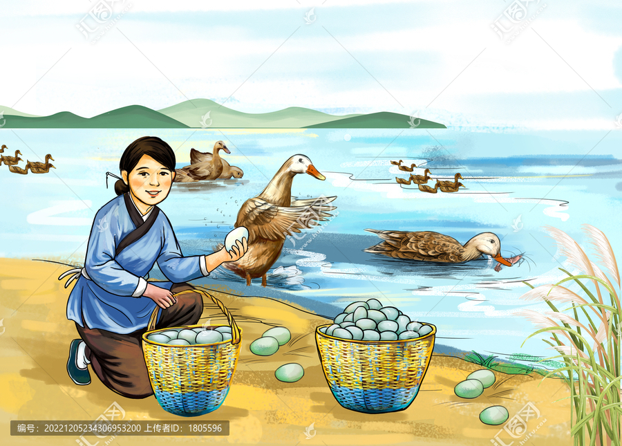 海鴨蛋插畫分層