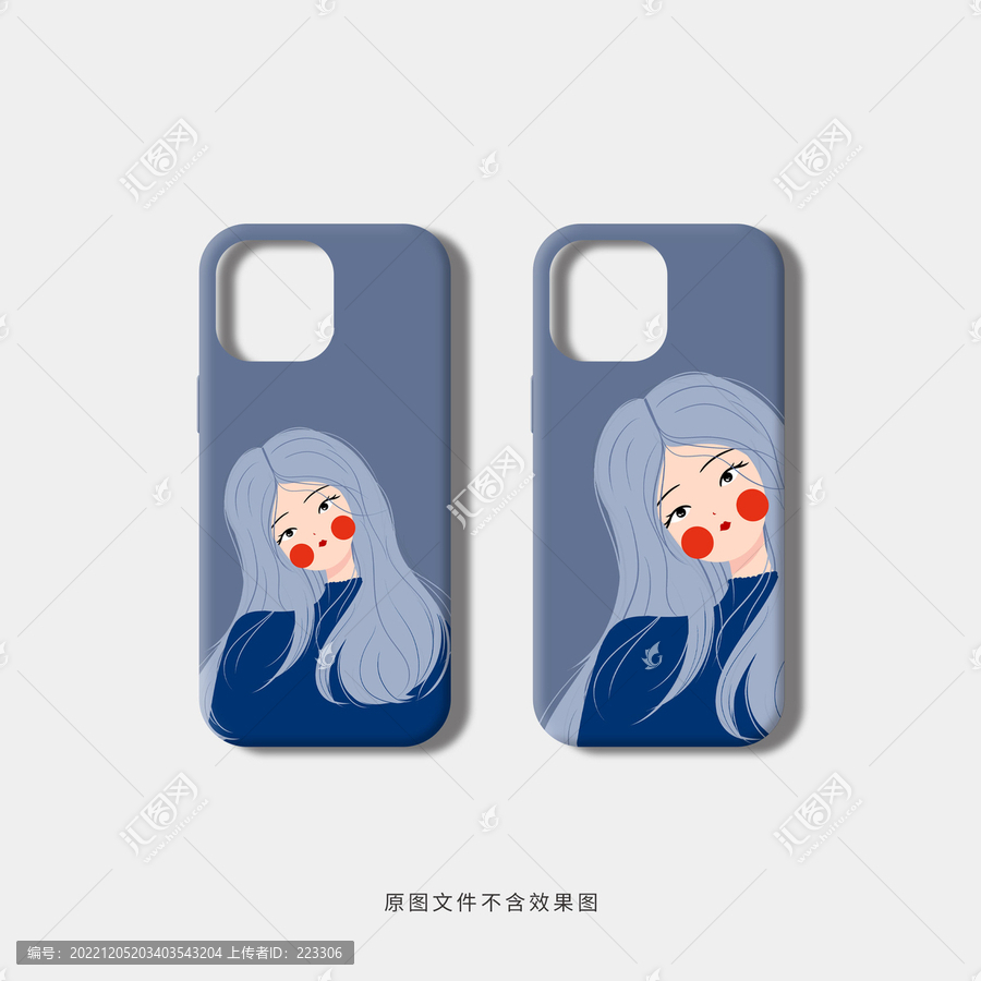 女孩插畫手機殼