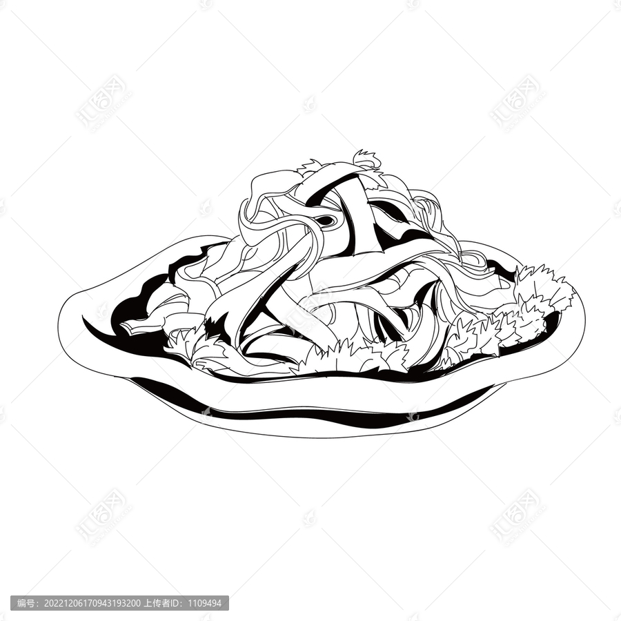 鴨板腸手繪插畫